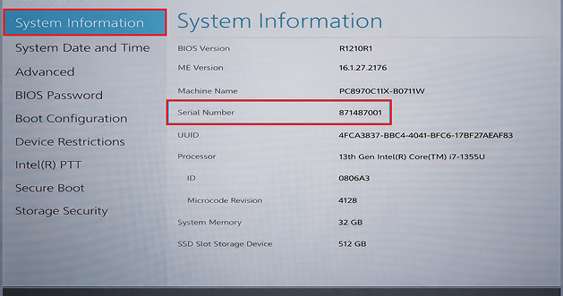 Phoenix Securecore Technology Setup - System Information